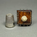Vintage Replica Tiny Regency Pin Cushion Faux Rosewood Miniature Pincushion Georgian Sewing Box Accessory