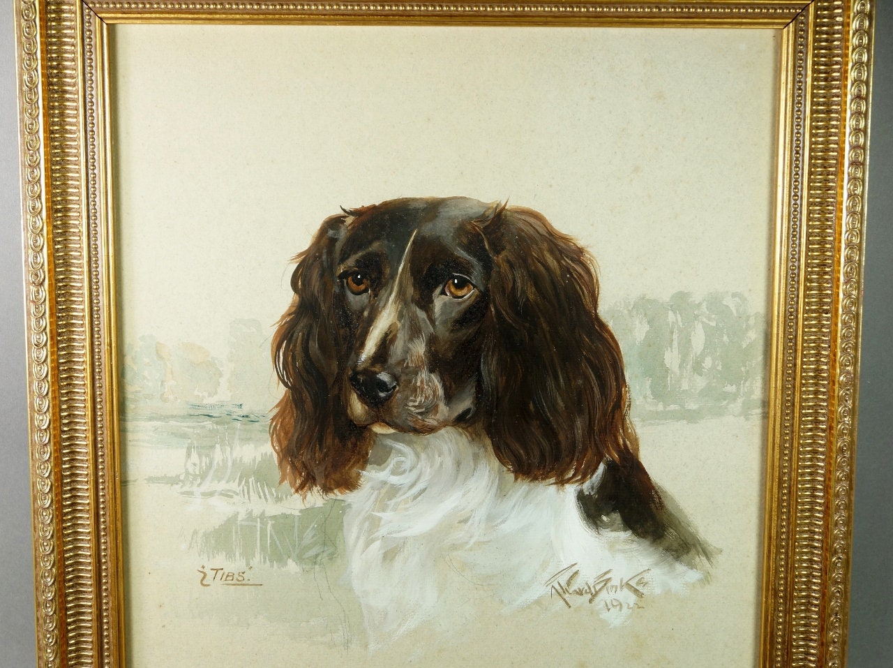 Reuben Ward Binks Springer Spaniel Painting Signed Dated 1922