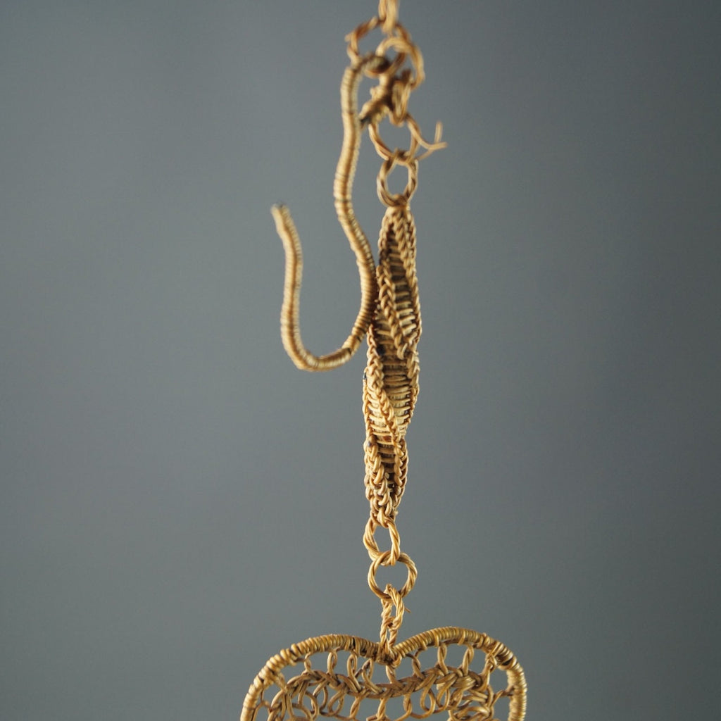 Antique Straw Work Valentine Pocket Watch Chain Woven Straw Love Token Fob Circa 1860