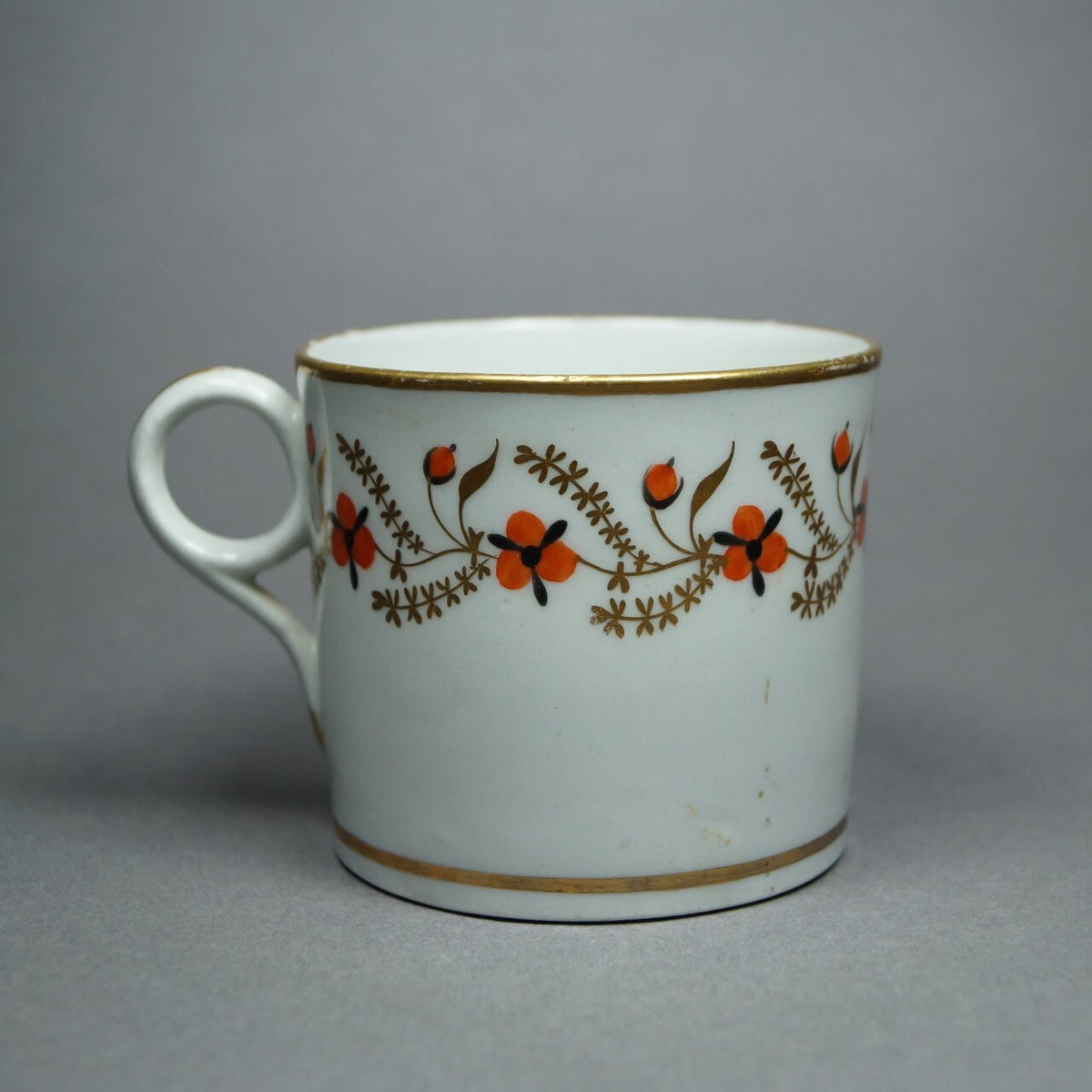 19th Century New Hall Porcelain Coffee Can Cup Trailing Flowers Circa 1810 Regency