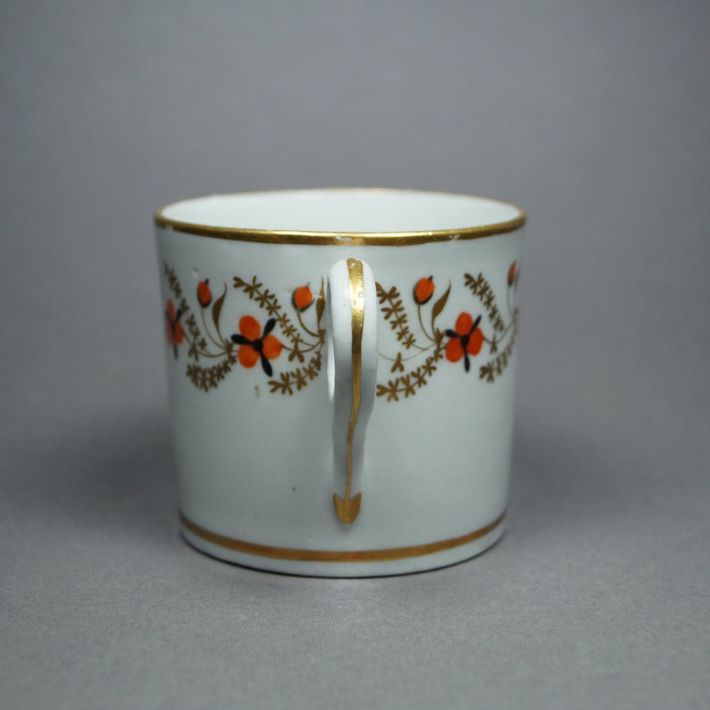 19th Century New Hall Porcelain Coffee Can Cup Trailing Flowers Circa 1810 Regency