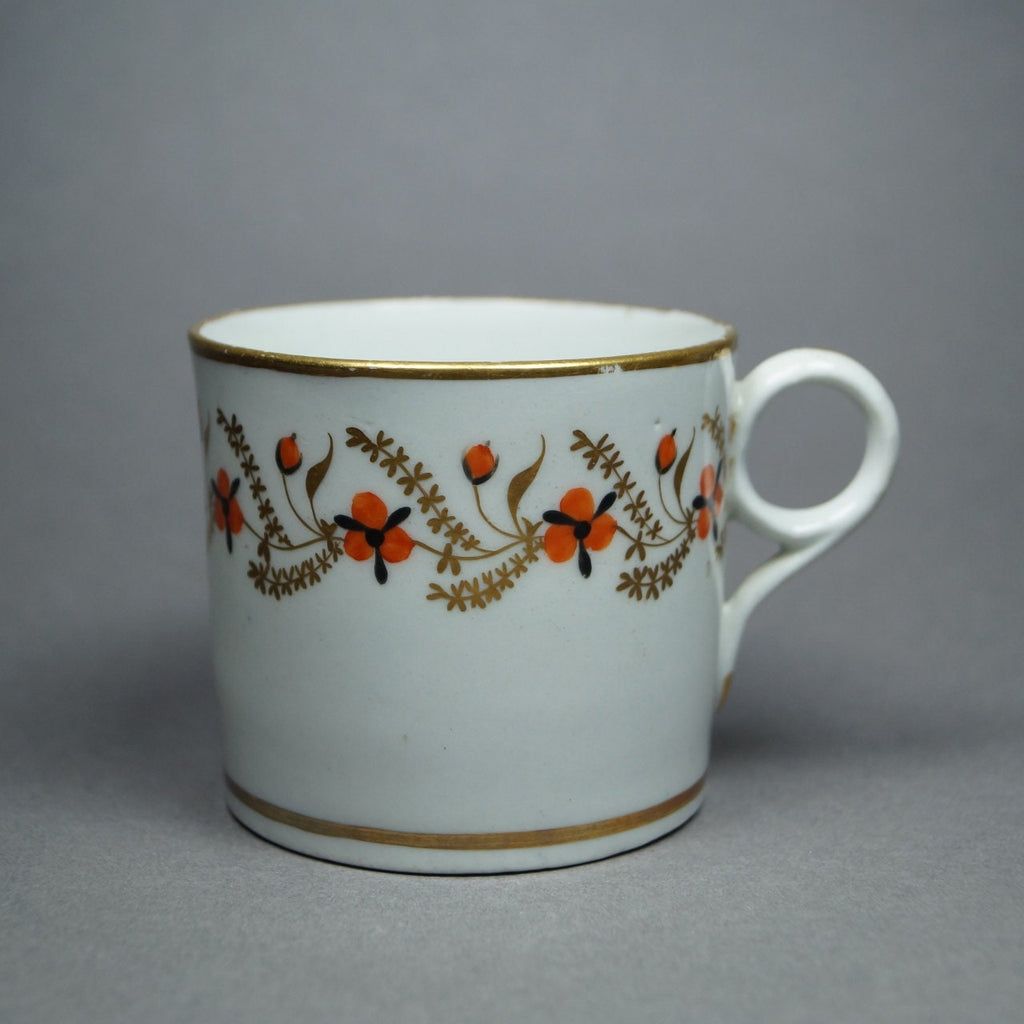 19th Century New Hall Porcelain Coffee Can Cup Trailing Flowers Circa 1810 Regency