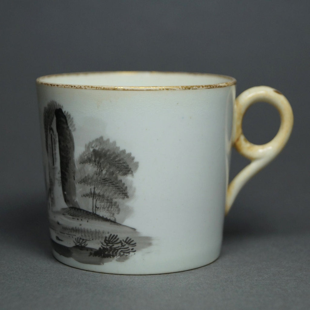 1810 Minton Porcelain Coffee Can English Regency En Grisaille Landscape