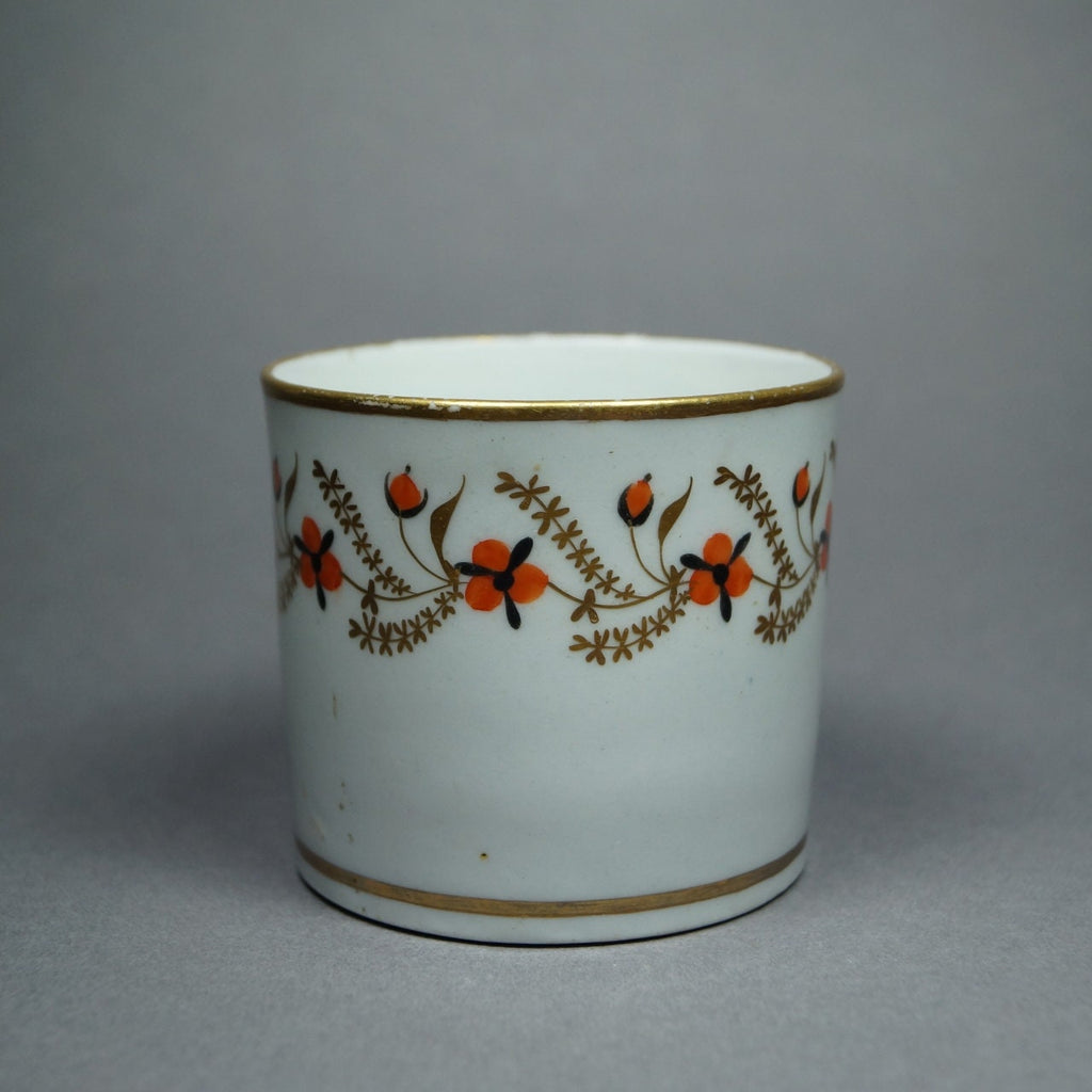 19th Century New Hall Porcelain Coffee Can Cup Trailing Flowers Circa 1810 Regency