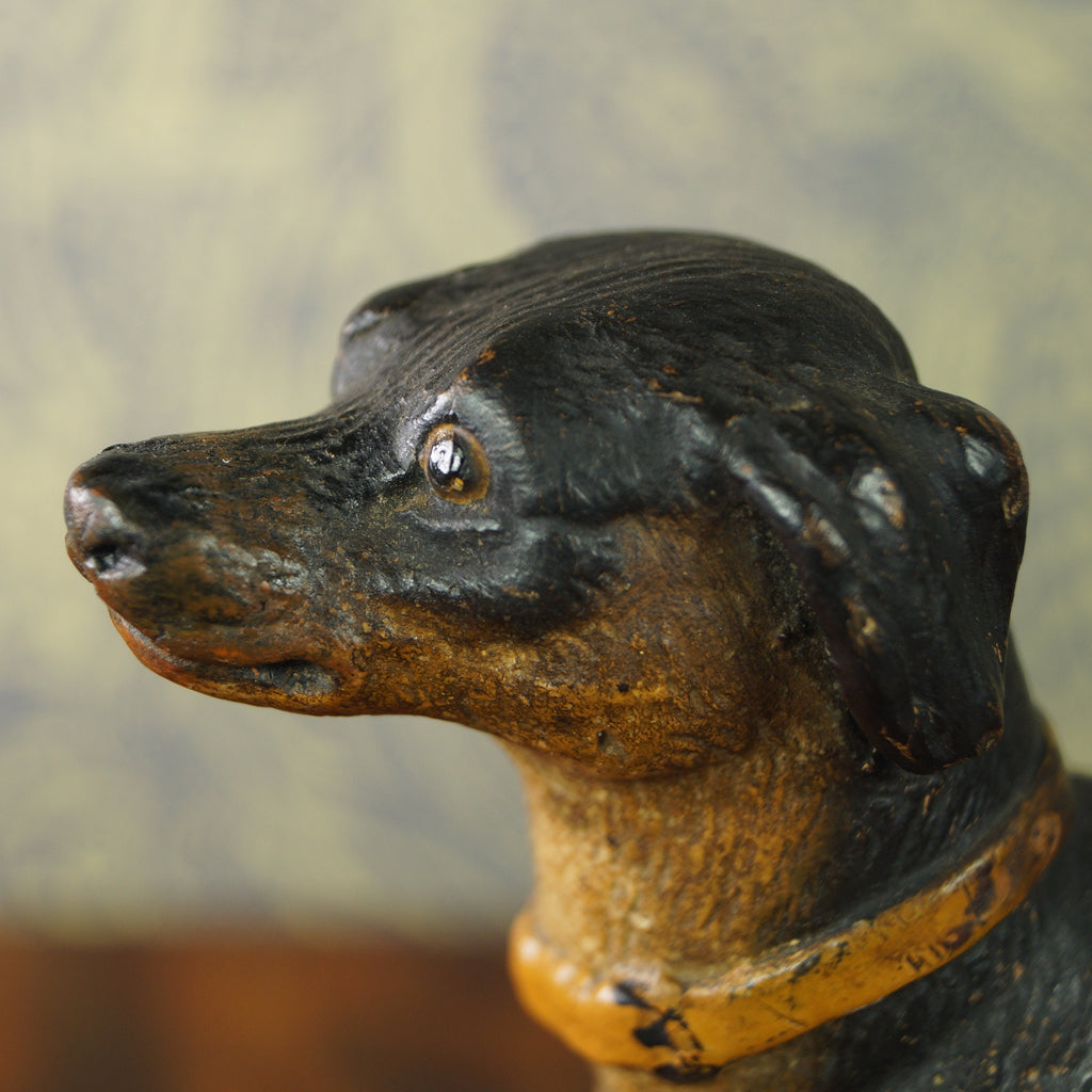 19th Century Miniature Austrian Terracotta Dog Dachshund Terrier Figure Circa 1880 AF