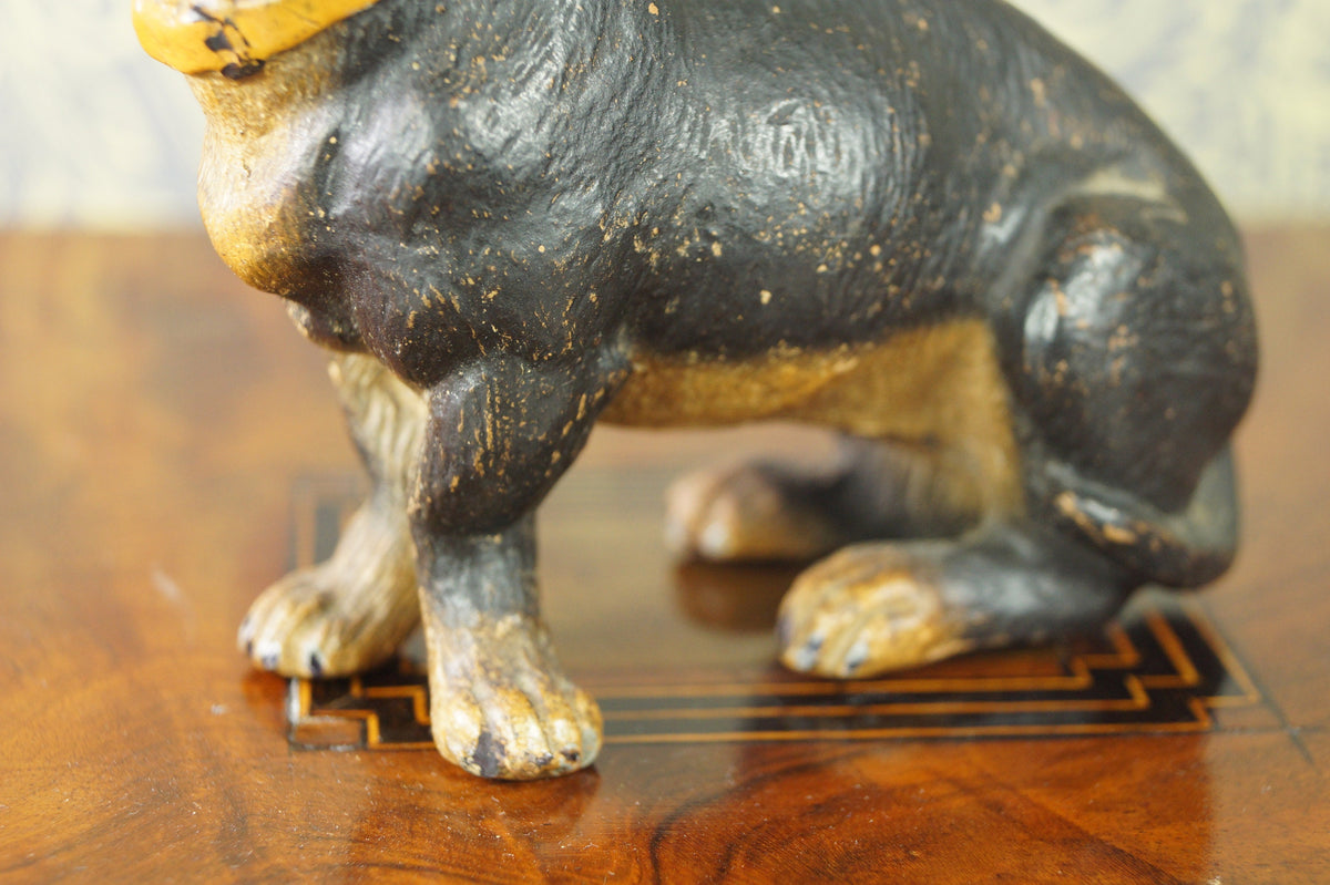 19th Century Miniature Austrian Terracotta Dog Dachshund Terrier Figure Circa 1880 AF