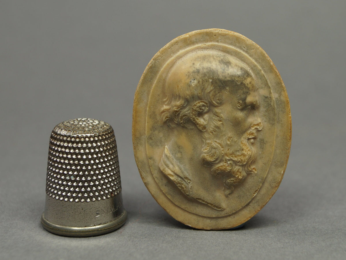 Antique 19th Century Intaglio Grand Tour Philosopher Circa 1875 Dolls House Size
