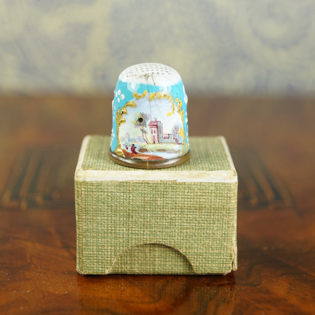 Antique English Enamel Thimble Circa 1780's Georgian George III Period