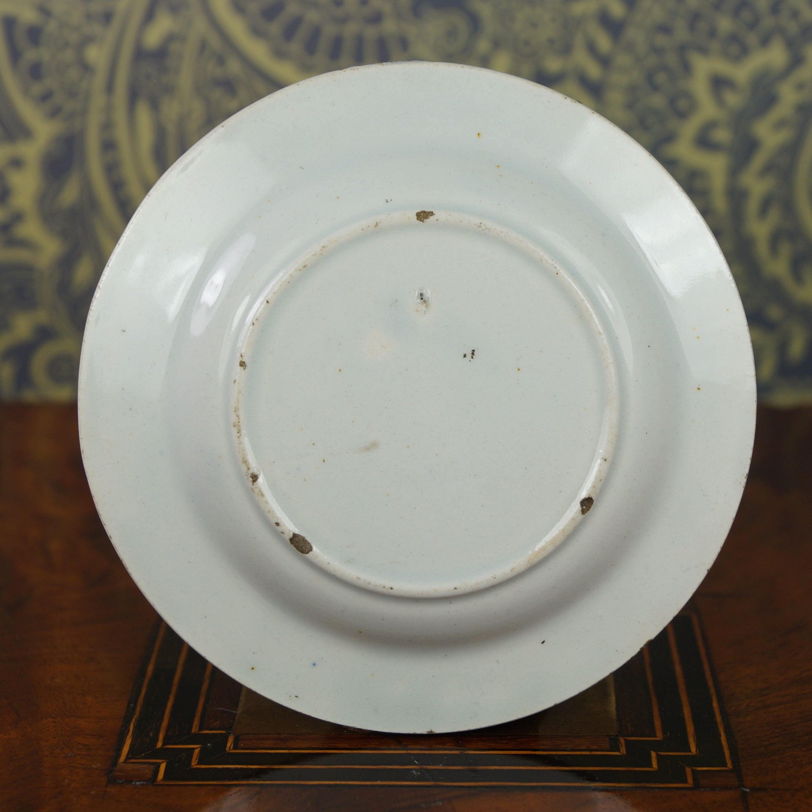 19th Century Miniature Childs Toy Plate Transferware Girl Church Circa 1830