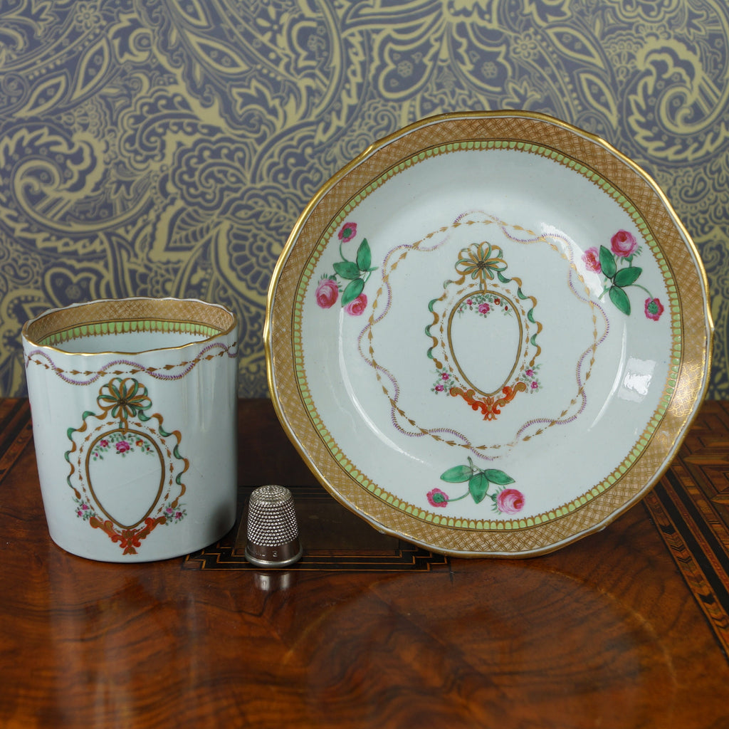 Rare Spode Armorial Coffee Can and Saucer Museum Quality C 1820
