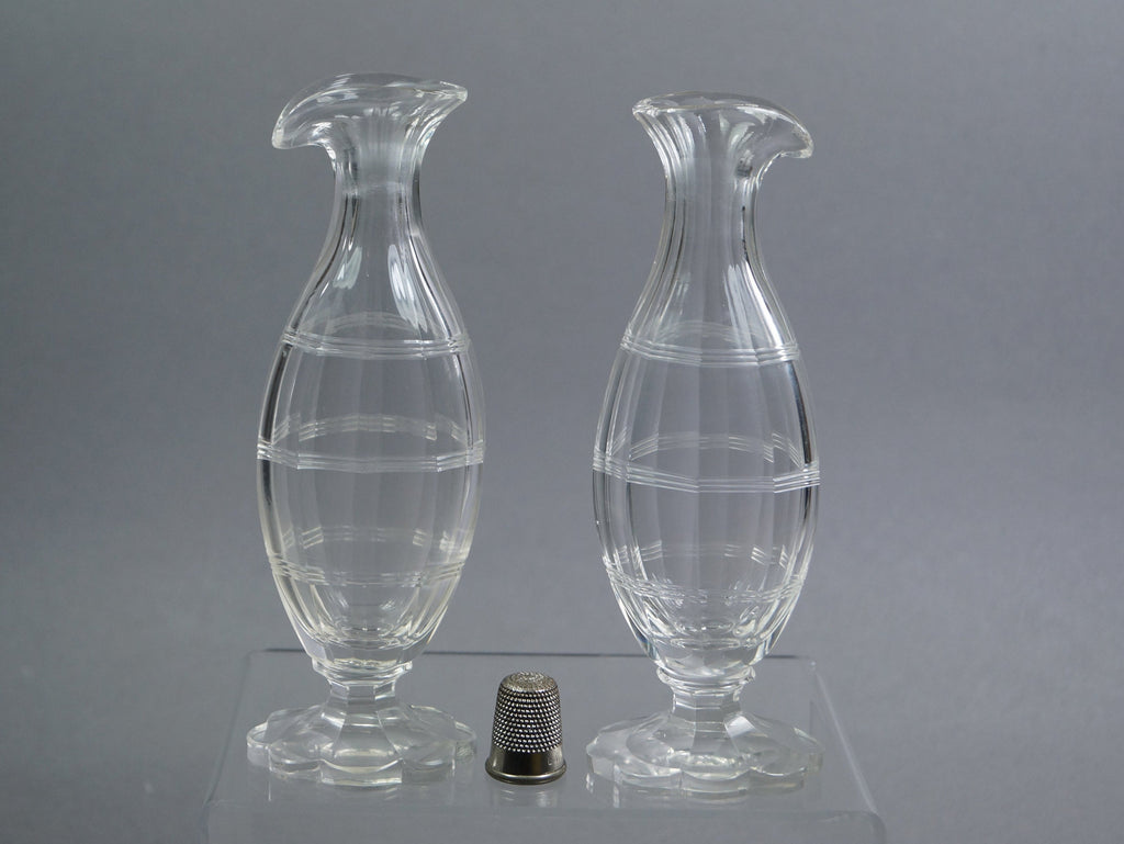 18th Century Miniature Pair Cut Glass Vases Georgian Circa 1780