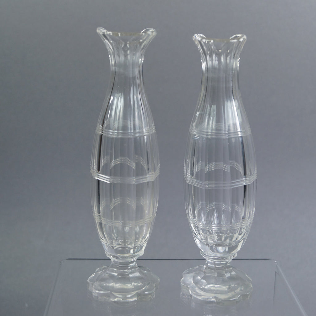 18th Century Miniature Pair Cut Glass Vases Georgian Circa 1780