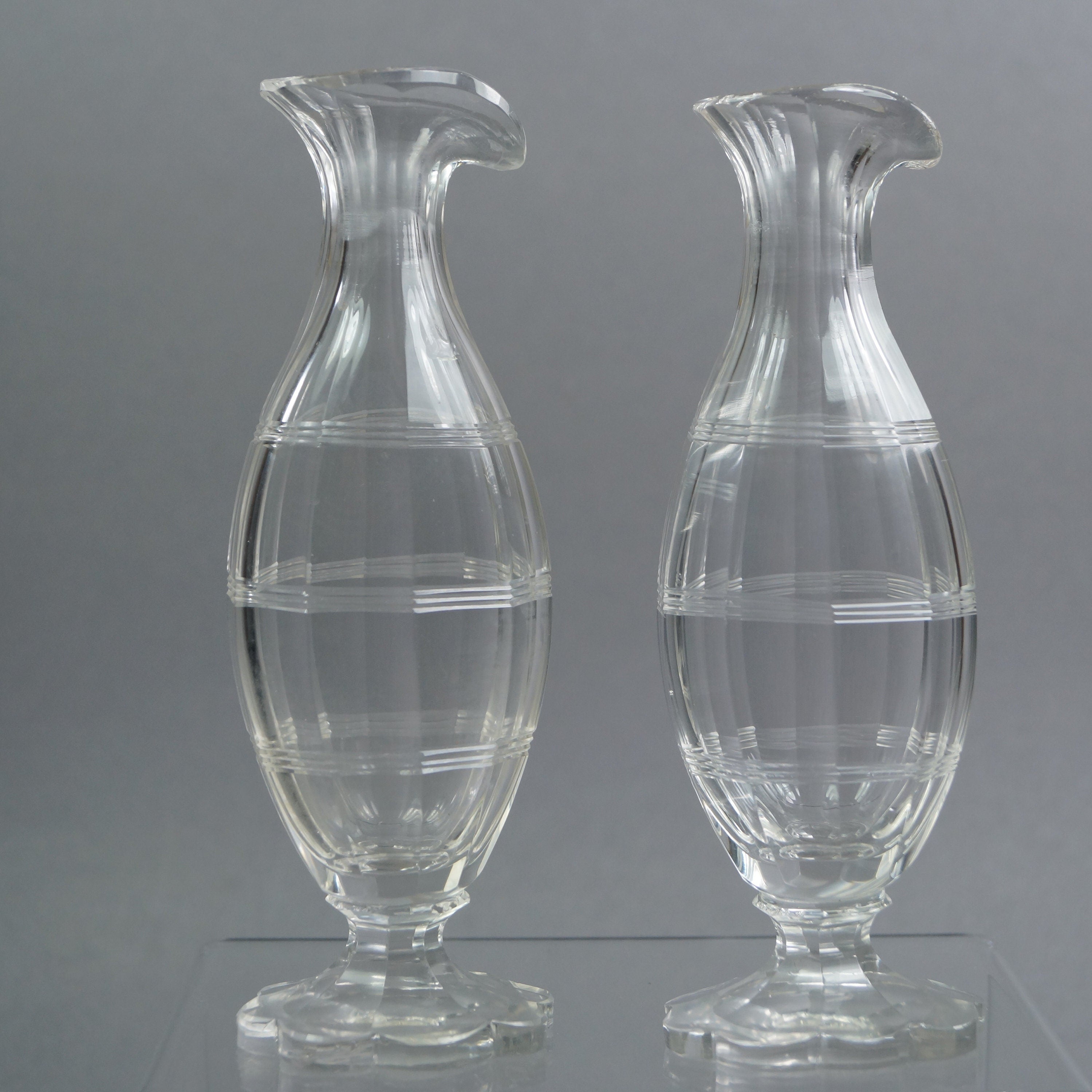 18th Century Miniature Pair Cut Glass Vases Georgian Circa 1780