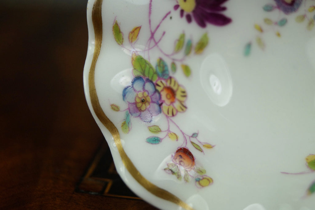 Antique 19th Century Miniature Toy Doll Fruit Bowl Pretty English Floral Porcelain AF