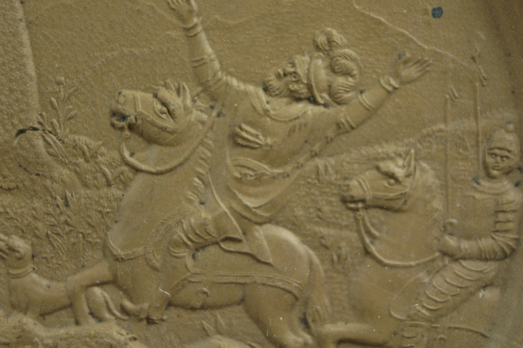 19th Century Miniature Relief Plaque The Death Of Gessler by William Tell Circa 1820