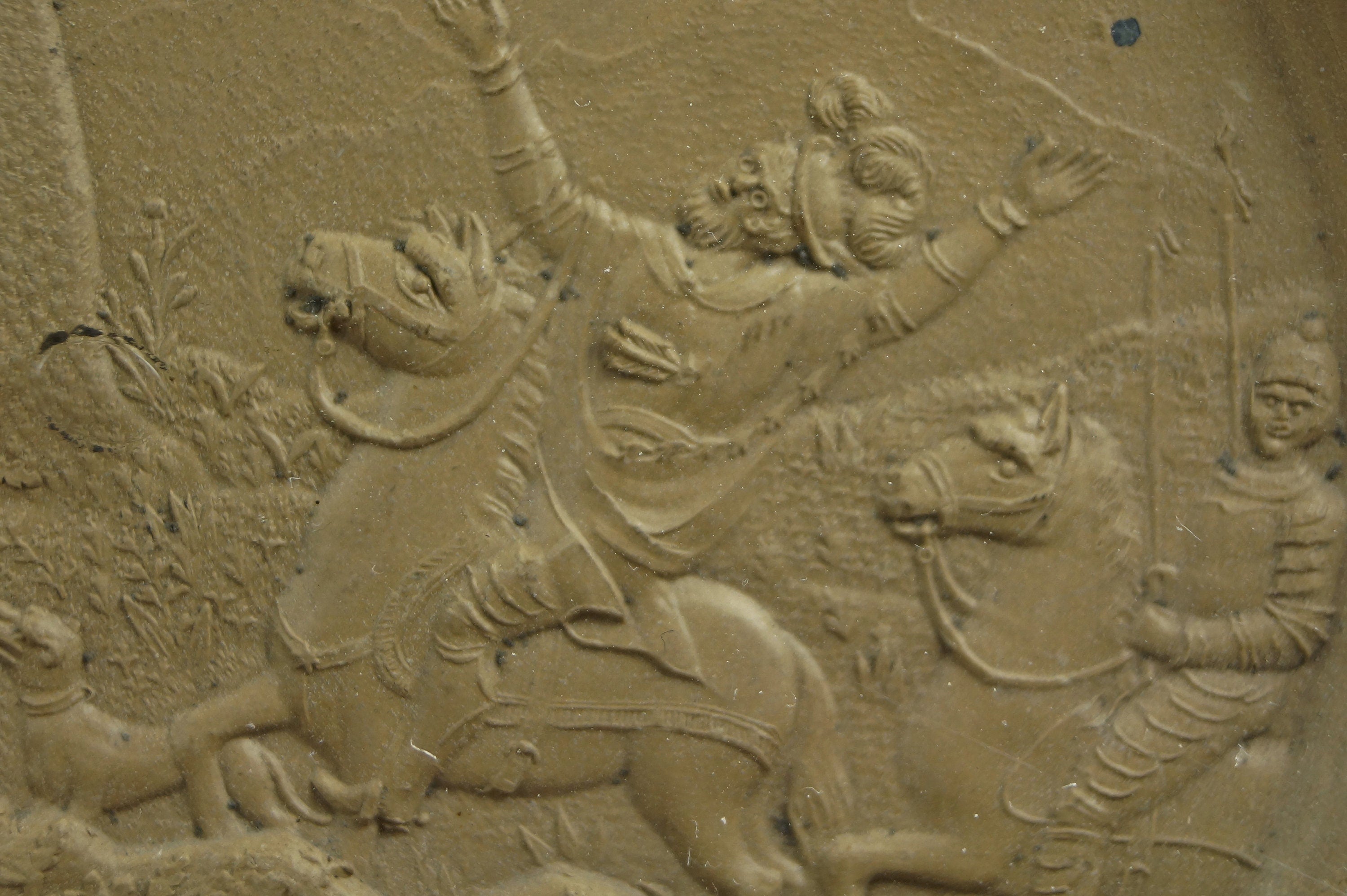 19th Century Miniature Relief Plaque The Death Of Gessler by William Tell Circa 1820