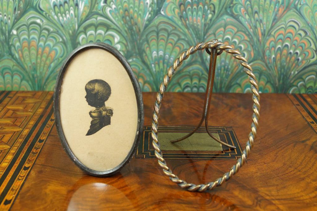 Antique 19th Century Child Portrait Silhouette Physiognotrace Victorian Frame Circa 1800