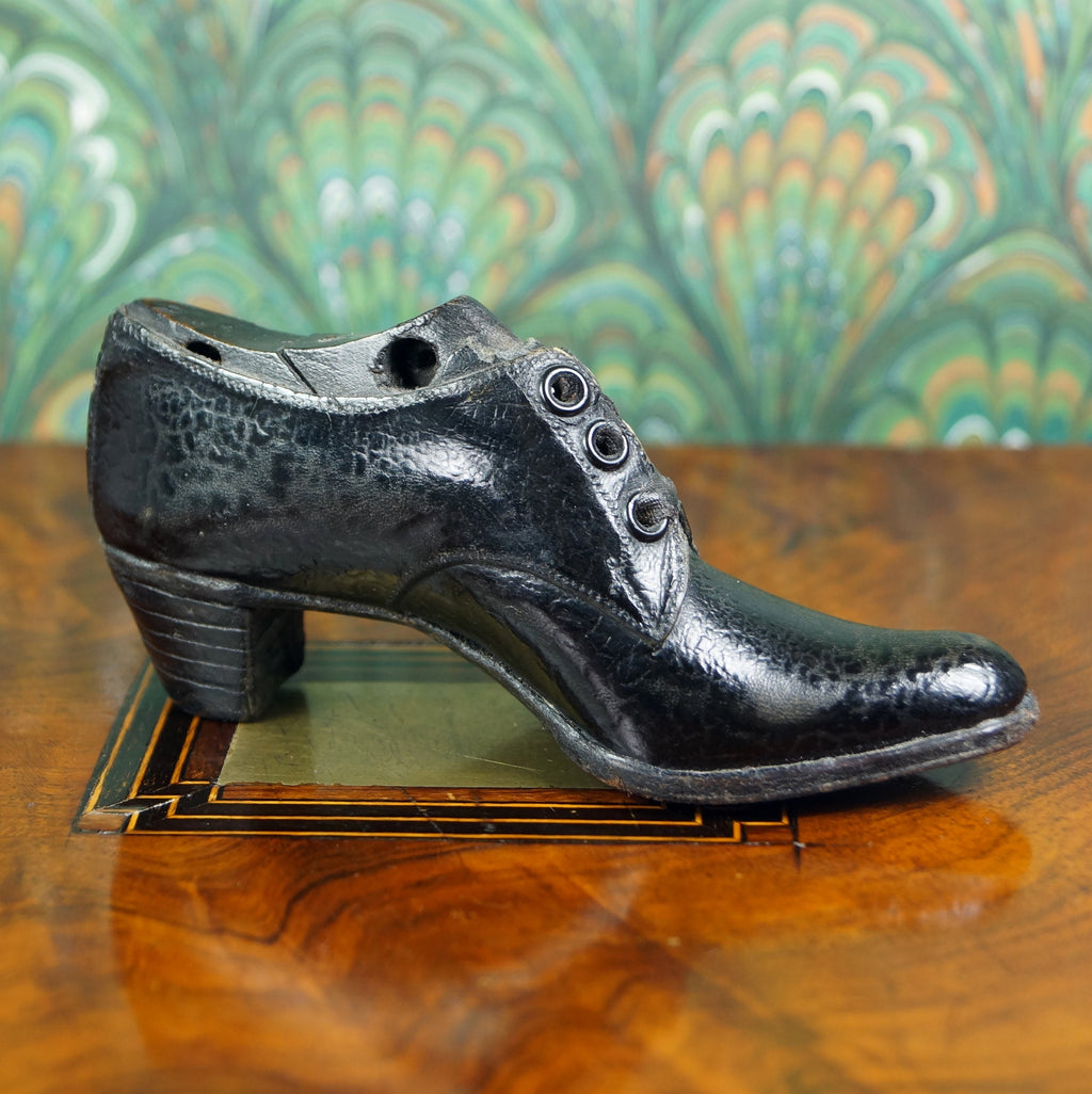 RARE English 19th Century Miniature Shoe and Last Apprentice Cordwainer Item Circa 1855