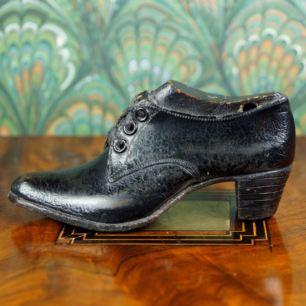 RARE English 19th Century Miniature Shoe and Last Apprentice Cordwainer Item Circa 1855