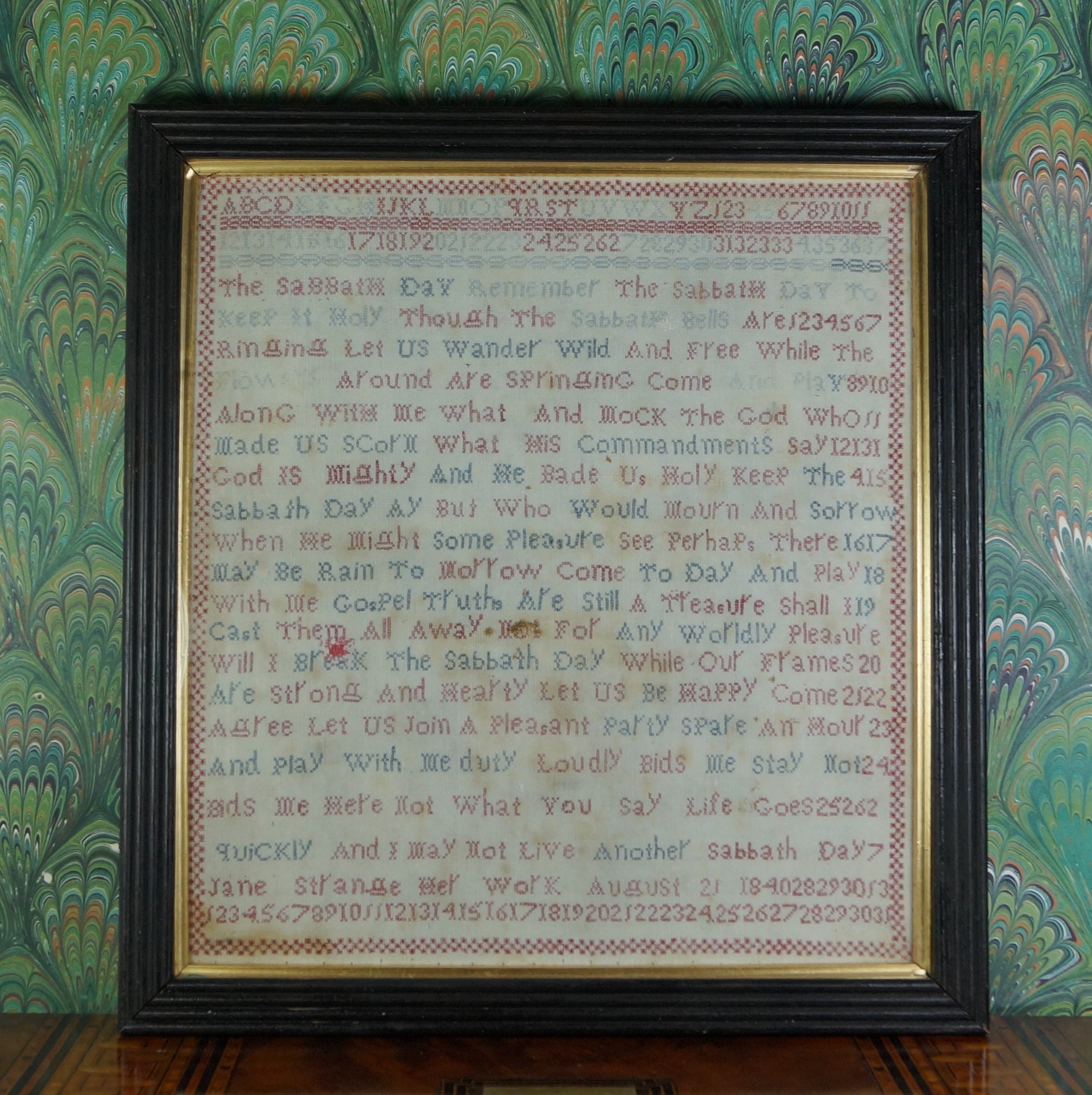 Victorian Sampler by Jane Strange 1840 Quirky