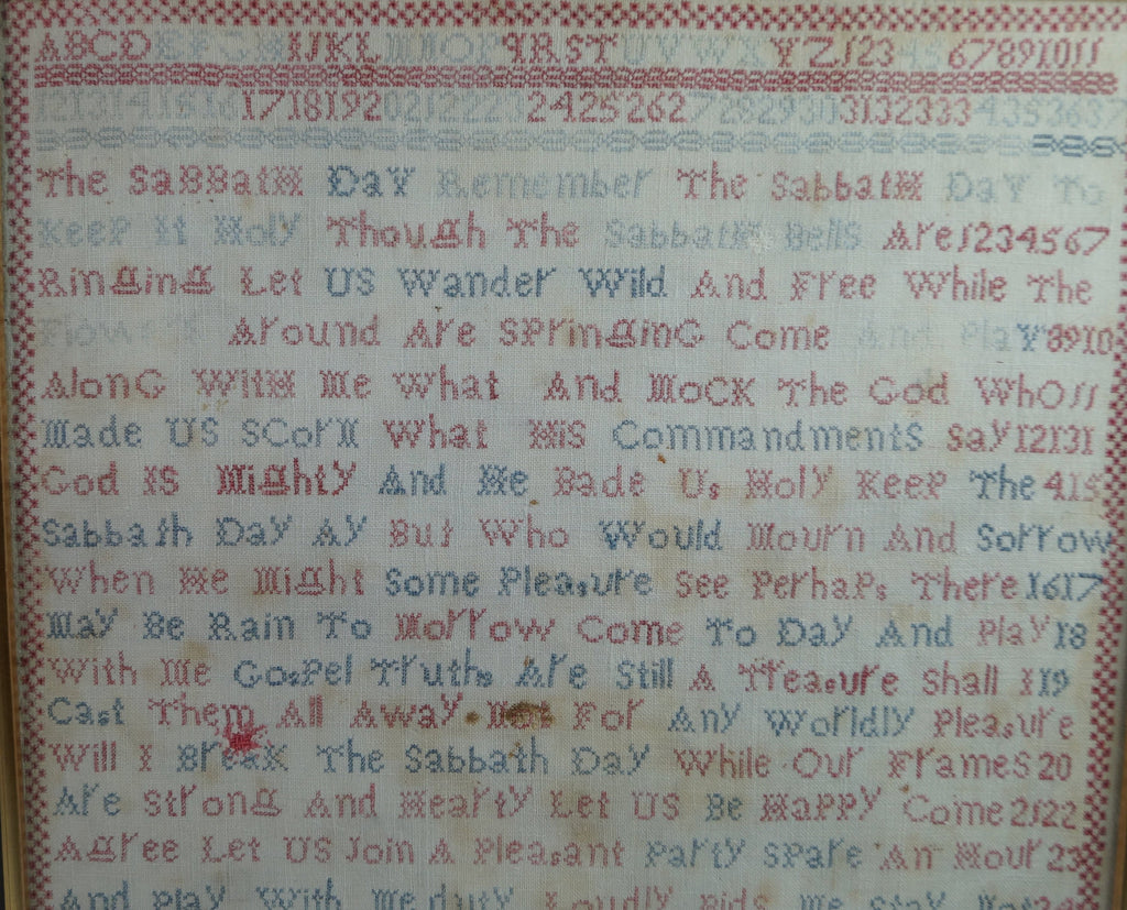 Victorian Sampler by Jane Strange 1840 Quirky