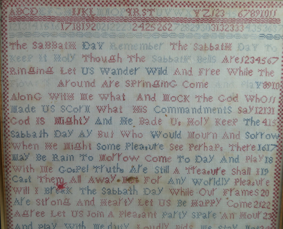 Victorian Sampler by Jane Strange 1840 Quirky