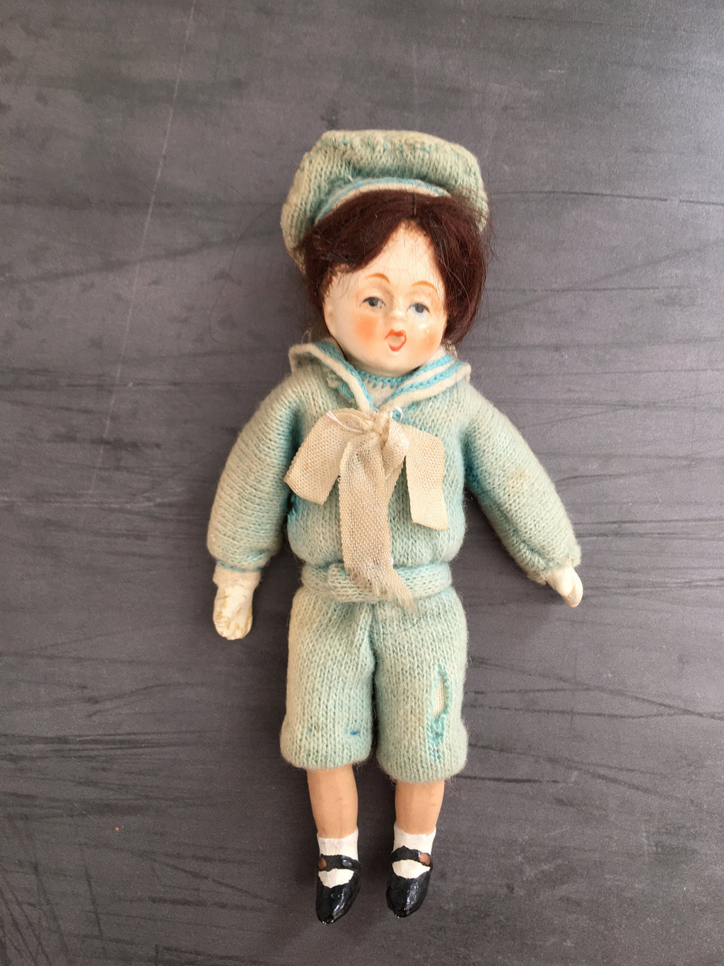 Vintage Original 1920s Miniature Composition Sailor Doll Hummel Goebel Lenci Style