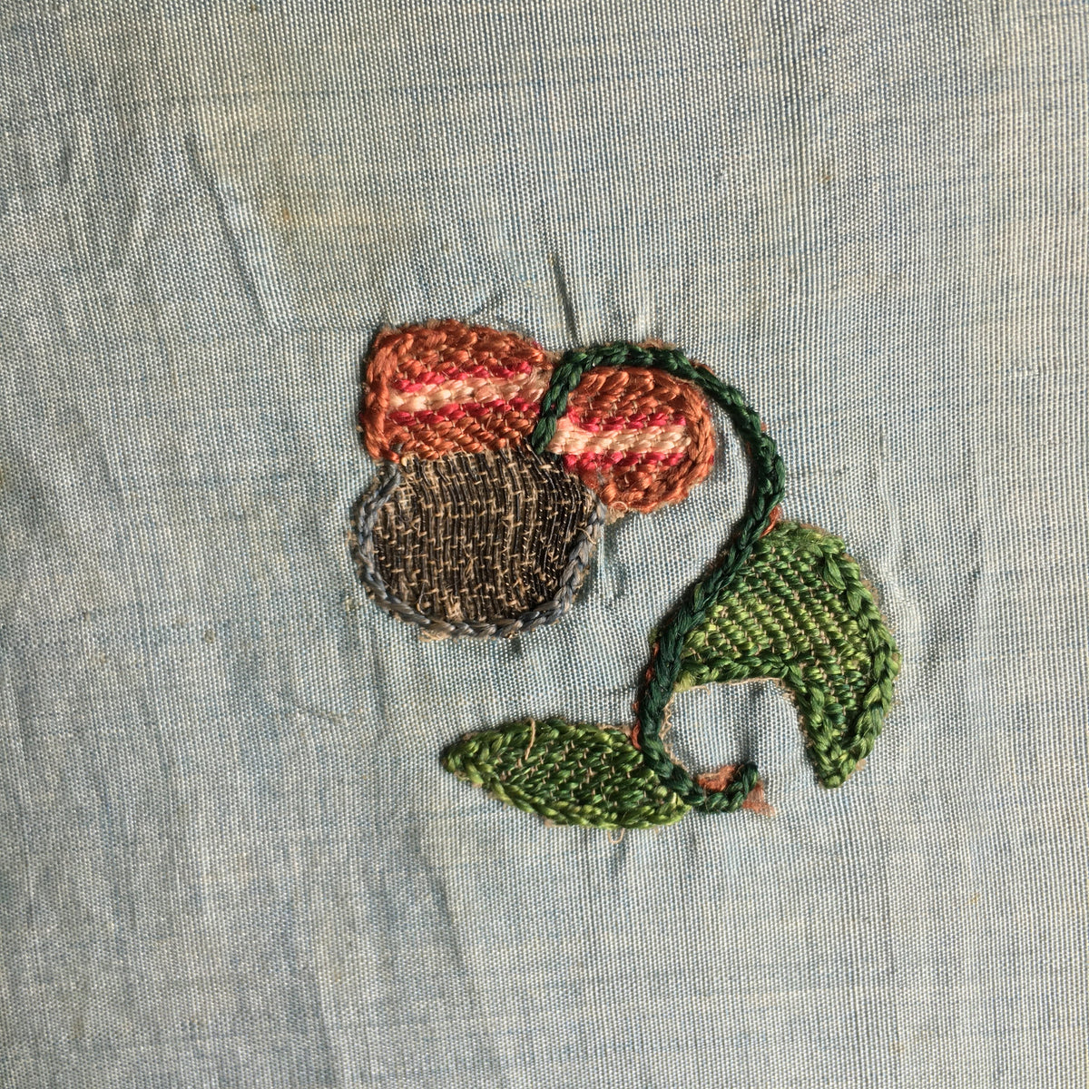 18th Century Silk Apron Fragment C 1730 AF