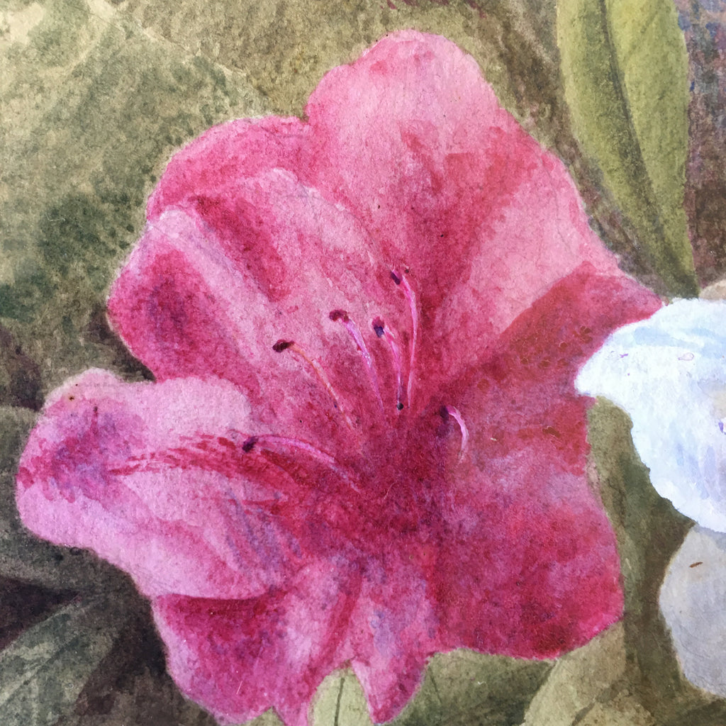 19th Century Floral Painting Flowers Victorian Circa 1890