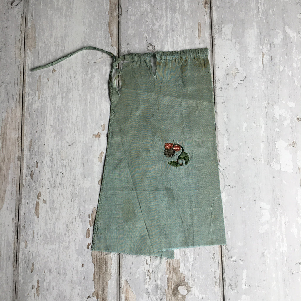 18th Century Silk Apron Fragment C 1730 AF