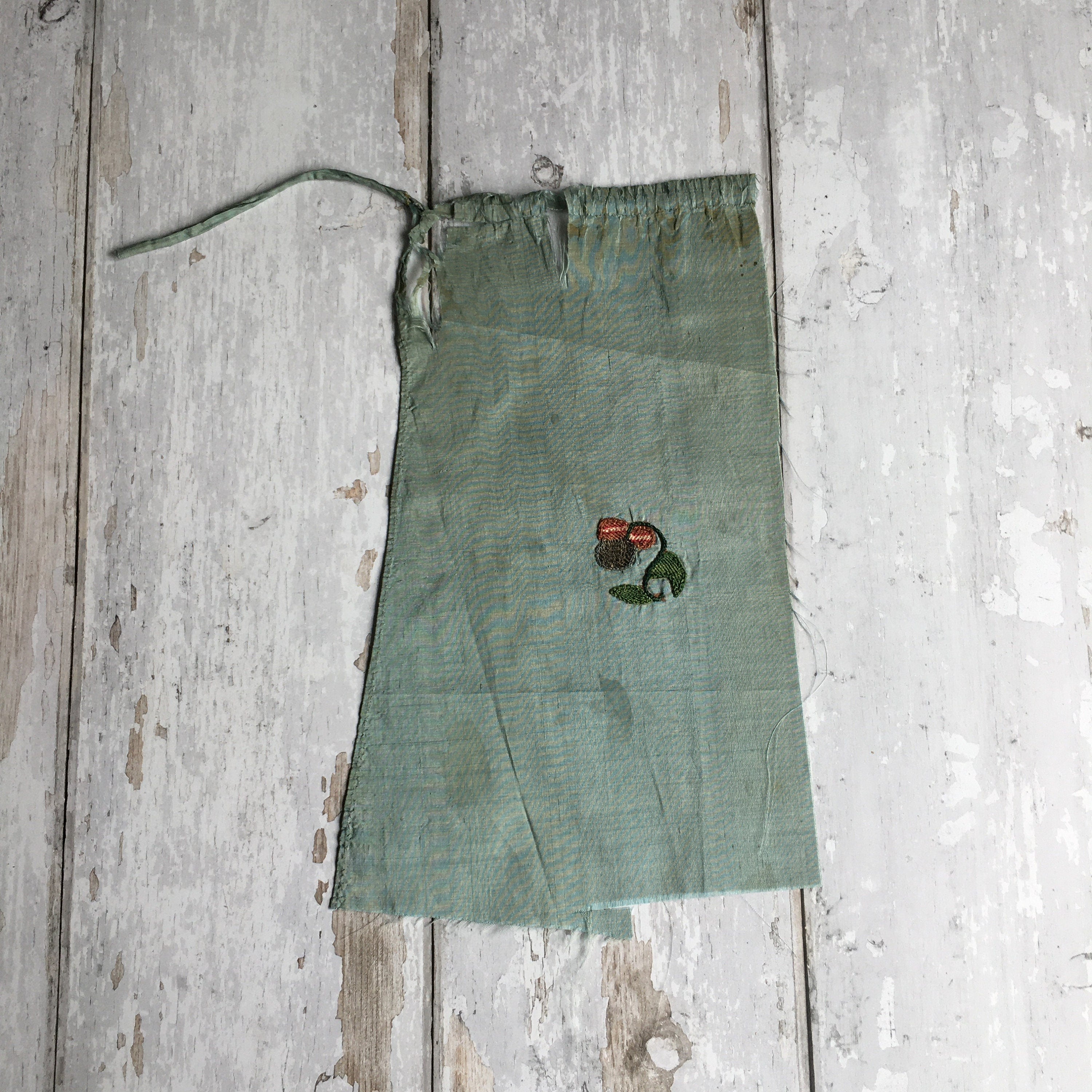 18th Century Silk Apron Fragment C 1730 AF
