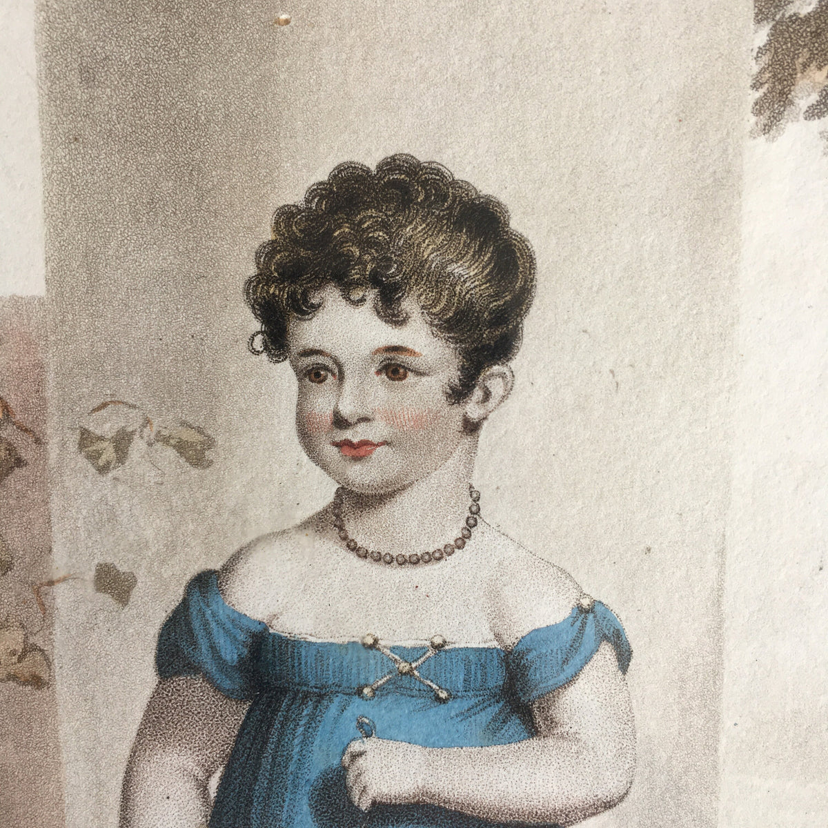 Adorable Georgian Engraving Child And Pull Toy Fly Wagon by James Godby Circa 1810