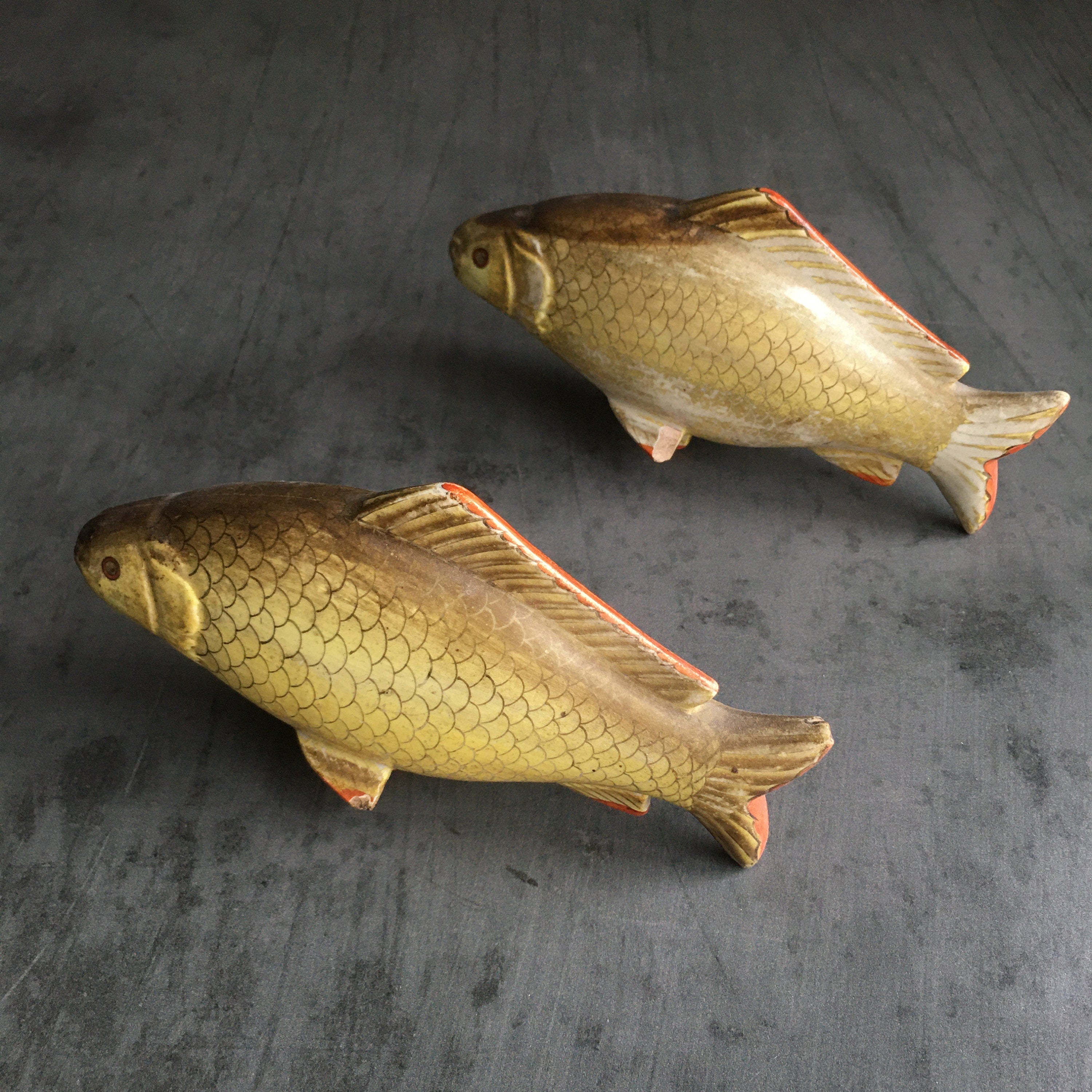 19th Century Fish Porcelain Carp Circa 1900 Fishing Angling Fisherman