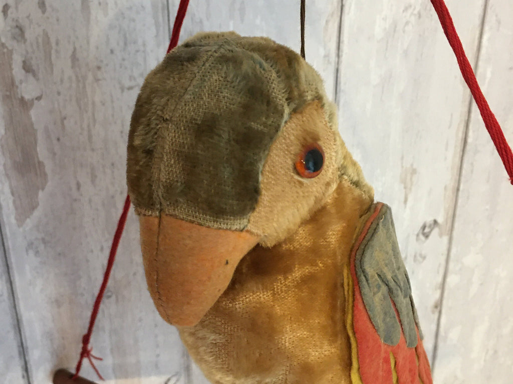 Merrythought Toy Parrot On Perch 1950s English