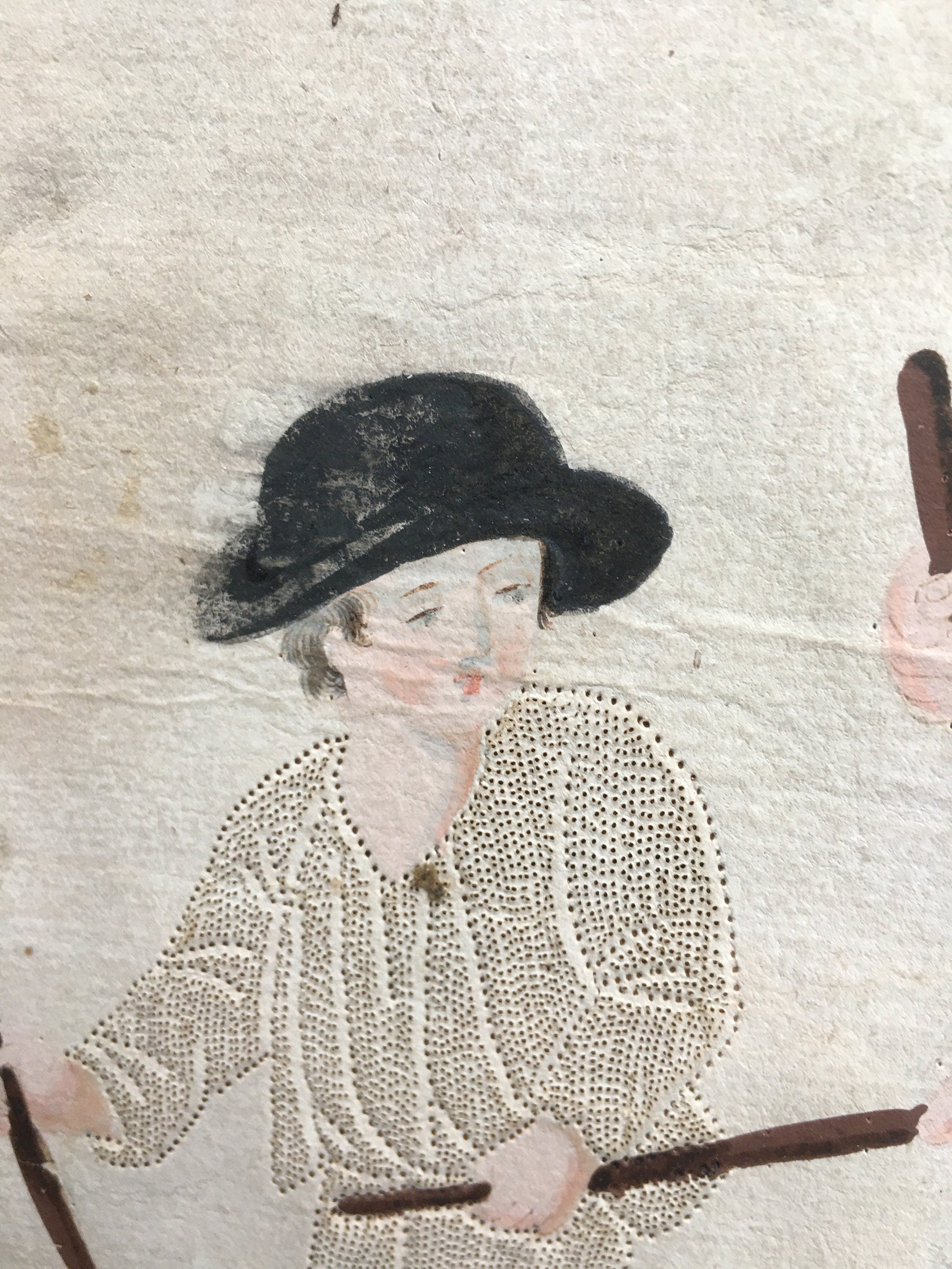 18th Century Pin Prick Picture Folk Art Painting C 1790