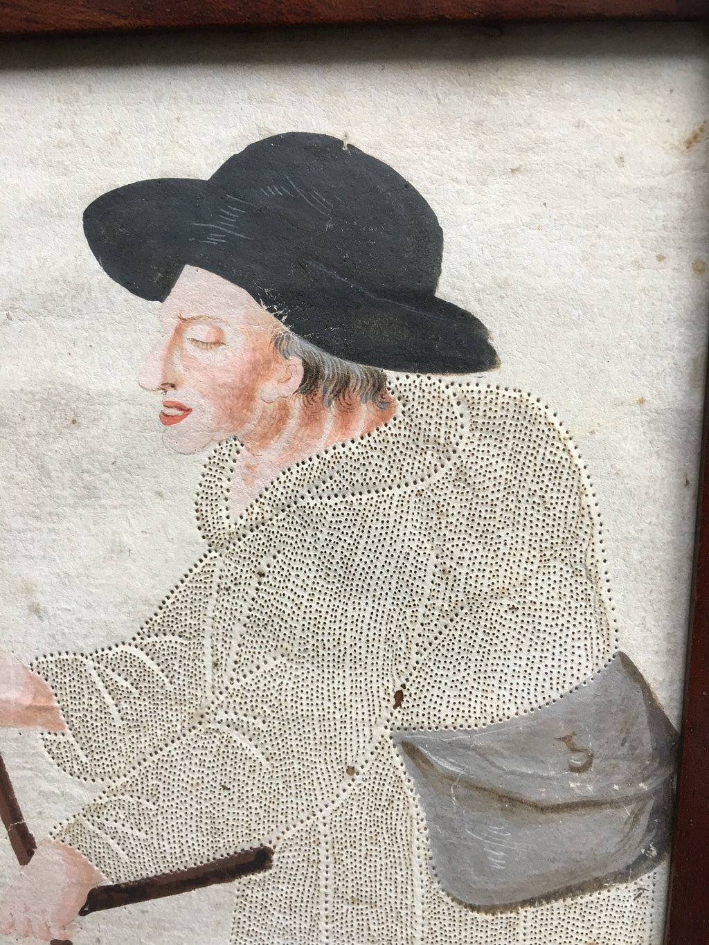 18th Century Pin Prick Picture Folk Art Painting C 1790