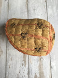 Antique Bonnet of Woven Straw Raffia Blackberry Fruit, Circa 1900, Folk Art
