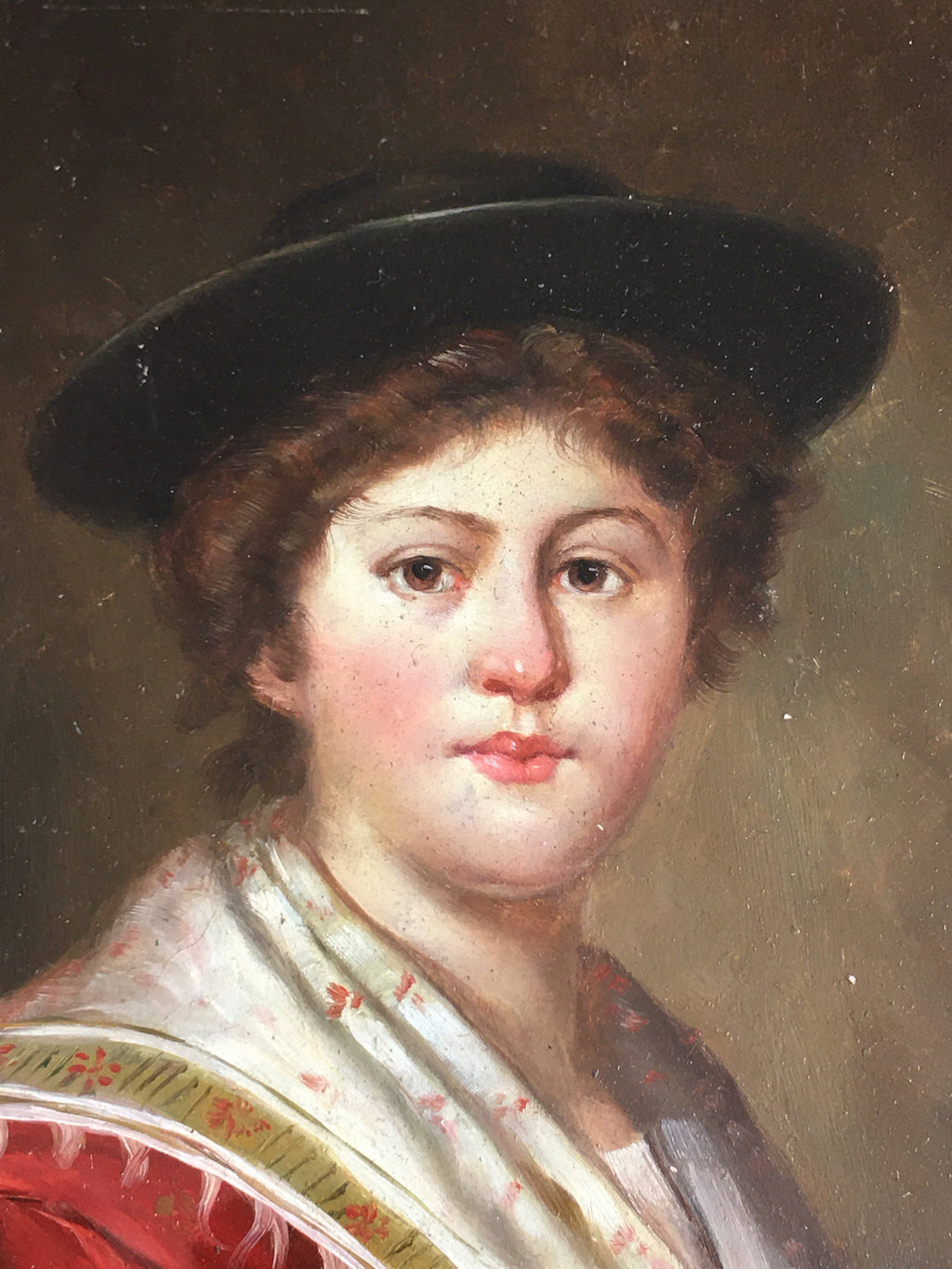 Antique Edwardian Oil Painting Portrait Young Lady After Rudolf Epp Munich School Circa 1910