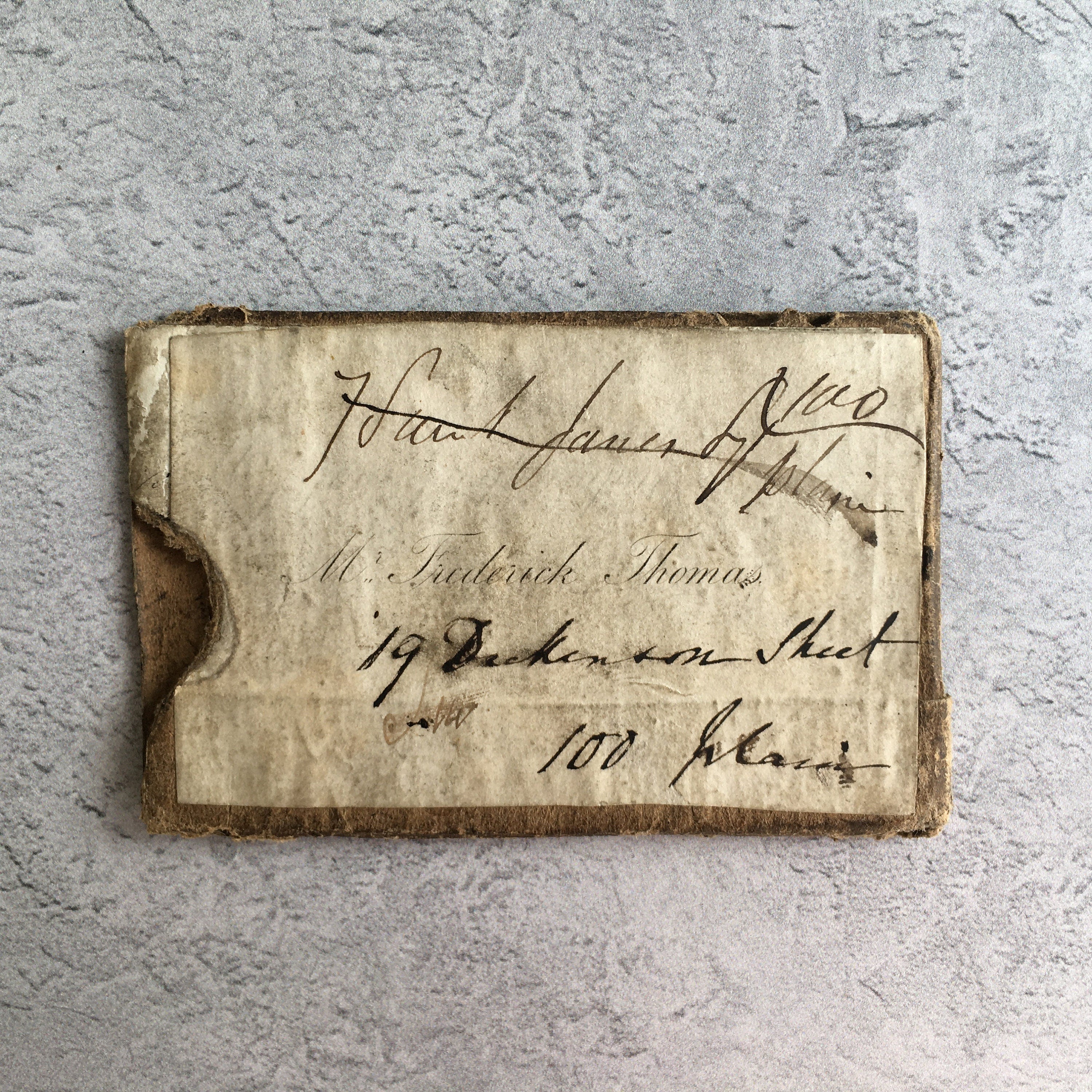 19th C Frederick Thomas Copper Plate Calling Card Legal Ephemera Manchester