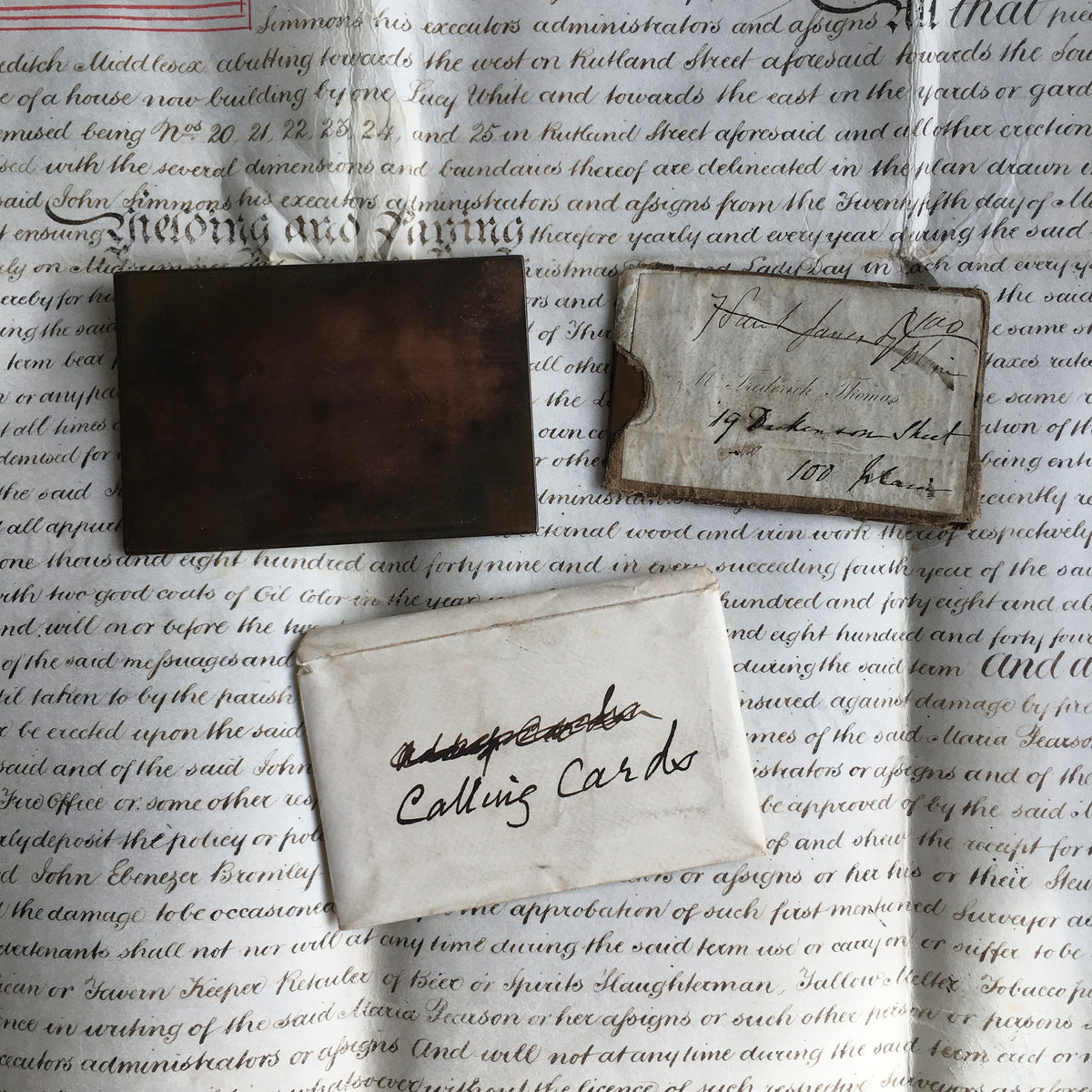 19th C Frederick Thomas Copper Plate Calling Card Legal Ephemera Manchester