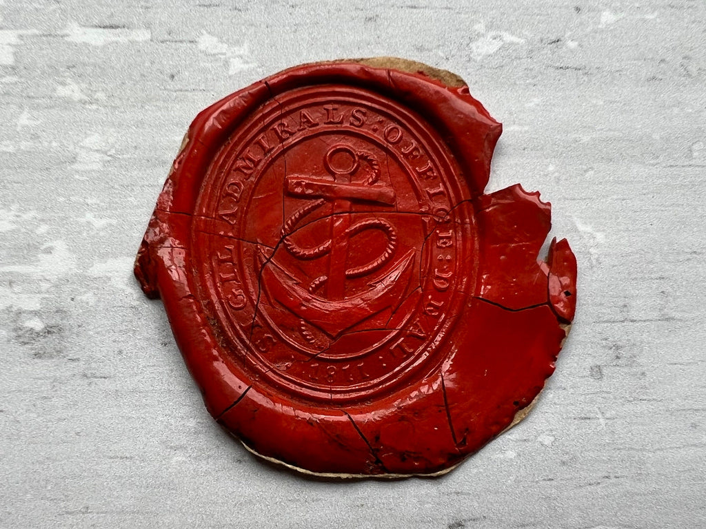 Rare Georgian Wax Seal Impression 1811 Admiralty Office Deal Kent British Naval History