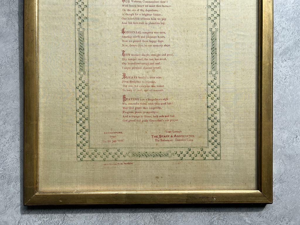 Anglo Indian Silk Handkerchief, Lt. Col. William Leith Ross Framed Marcus Adams Photo 1935