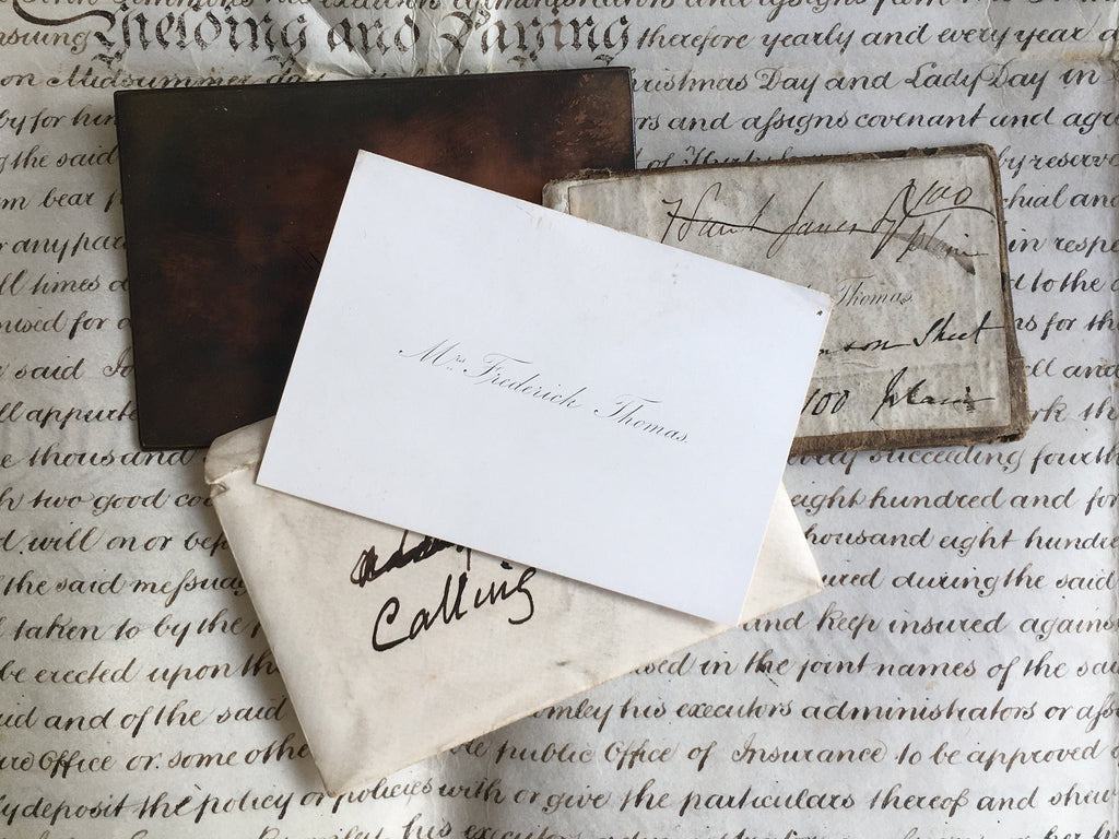 19th C Frederick Thomas Copper Plate Calling Card Legal Ephemera Manchester