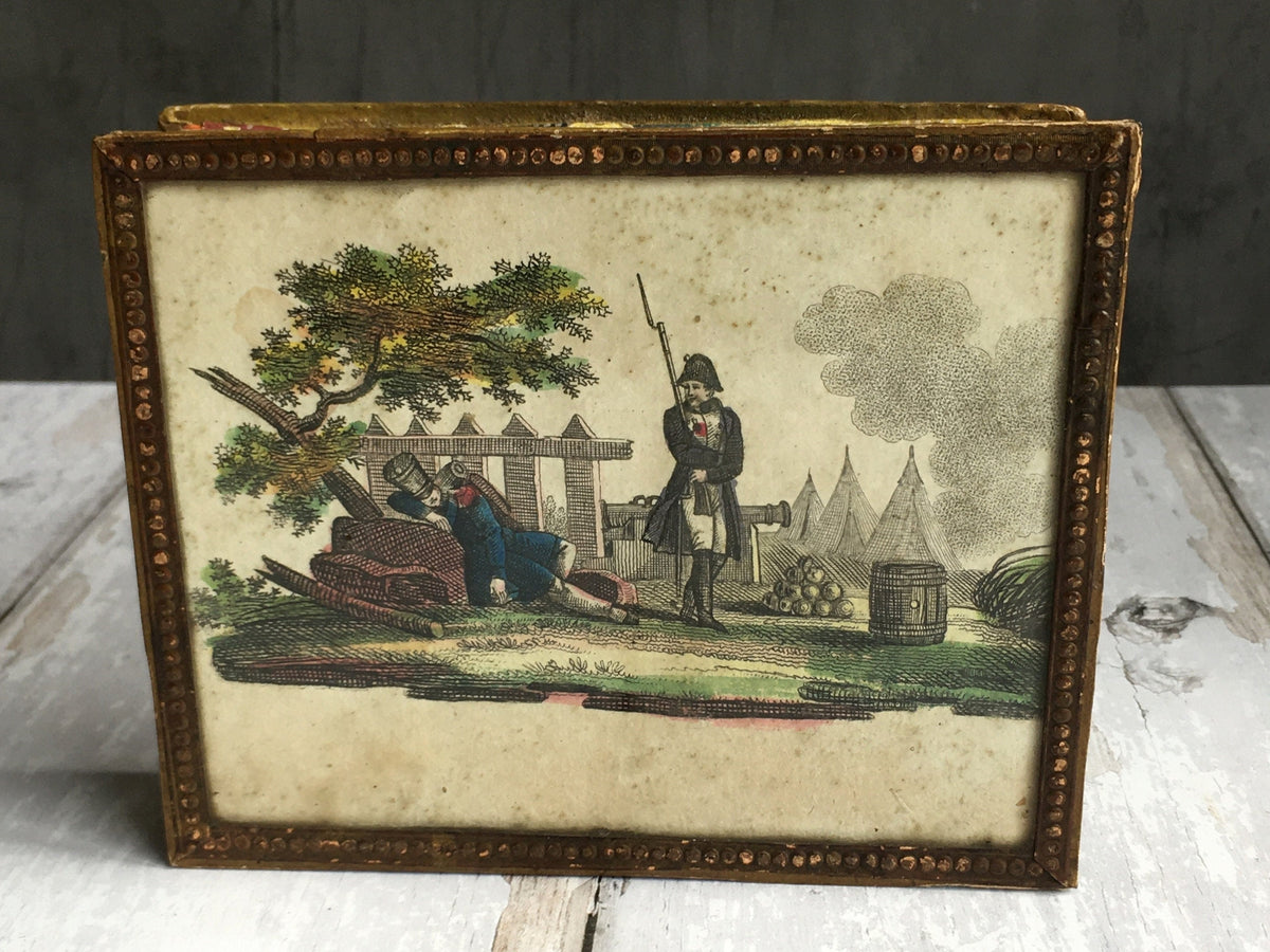 RARE Antique Dragee Box Candy Box Napoleon and Soldier Circa 1810