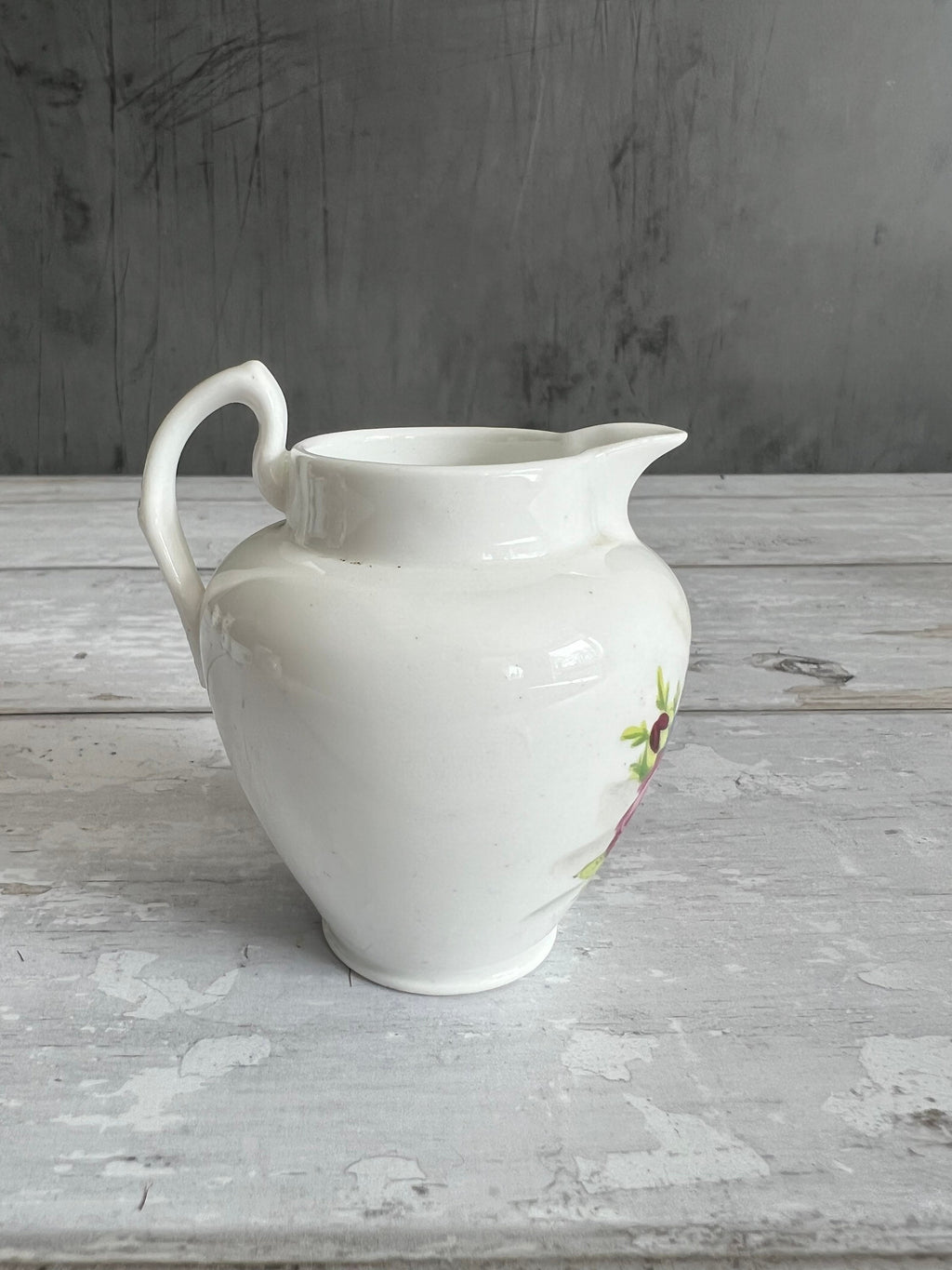 Antique Miniature Porcelain Jug Doll Size Pitcher Floral English Circa 1830