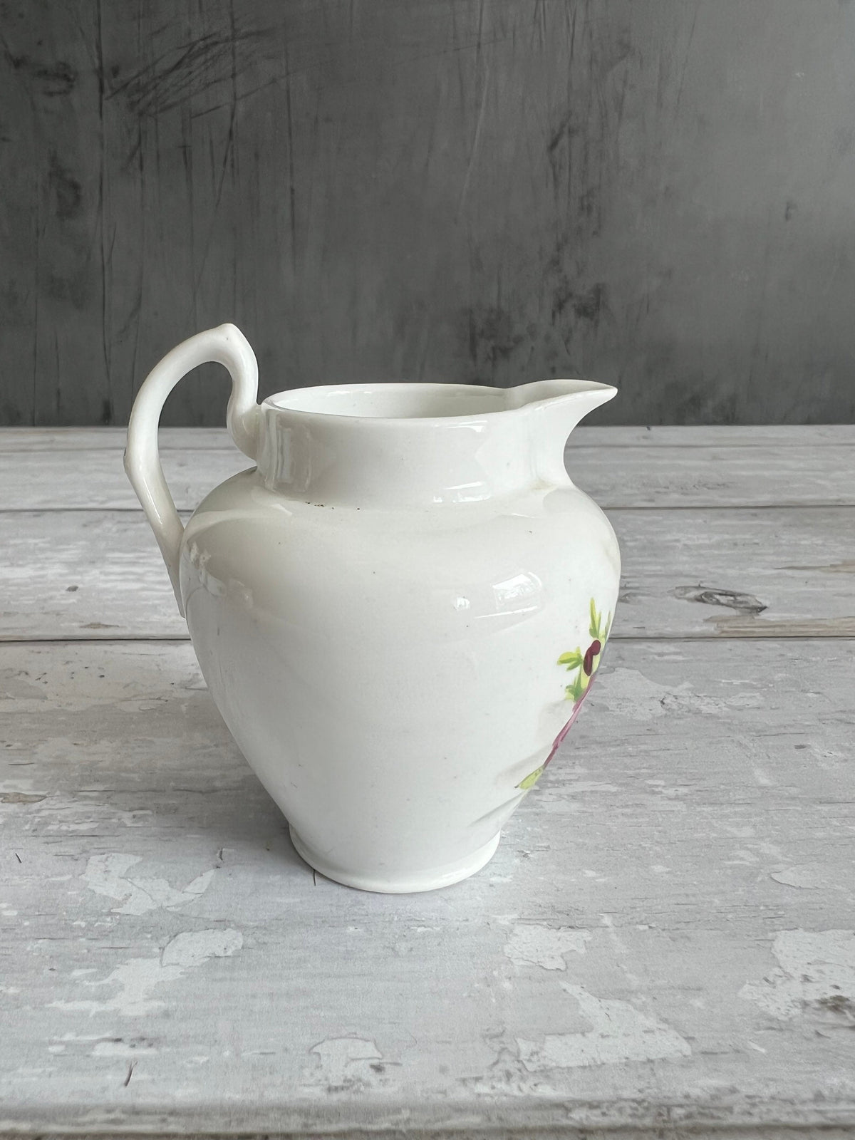 Antique Miniature Porcelain Jug Doll Size Pitcher Floral English Circa 1830