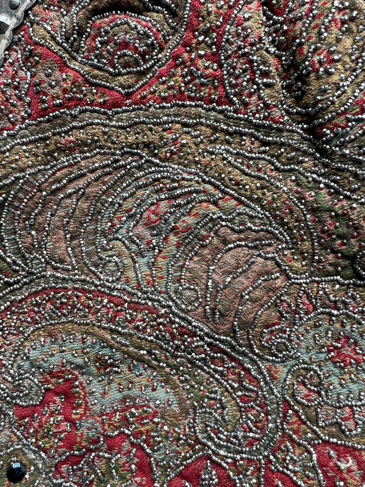 Antique Victorian Handbag Paisley Cut Steel Beadwork Circa 1850 AF English