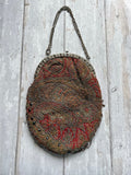 Antique Victorian Handbag Paisley Cut Steel Beadwork Circa 1850 AF English