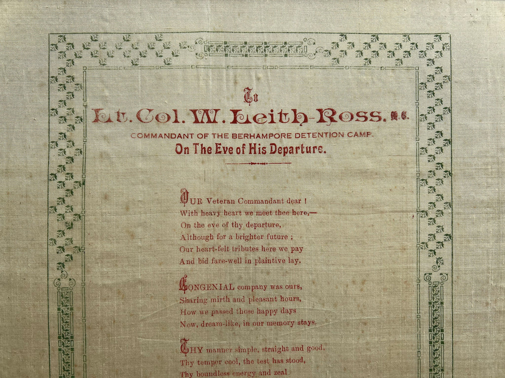 Anglo Indian Silk Handkerchief, Lt. Col. William Leith Ross Framed Marcus Adams Photo 1935