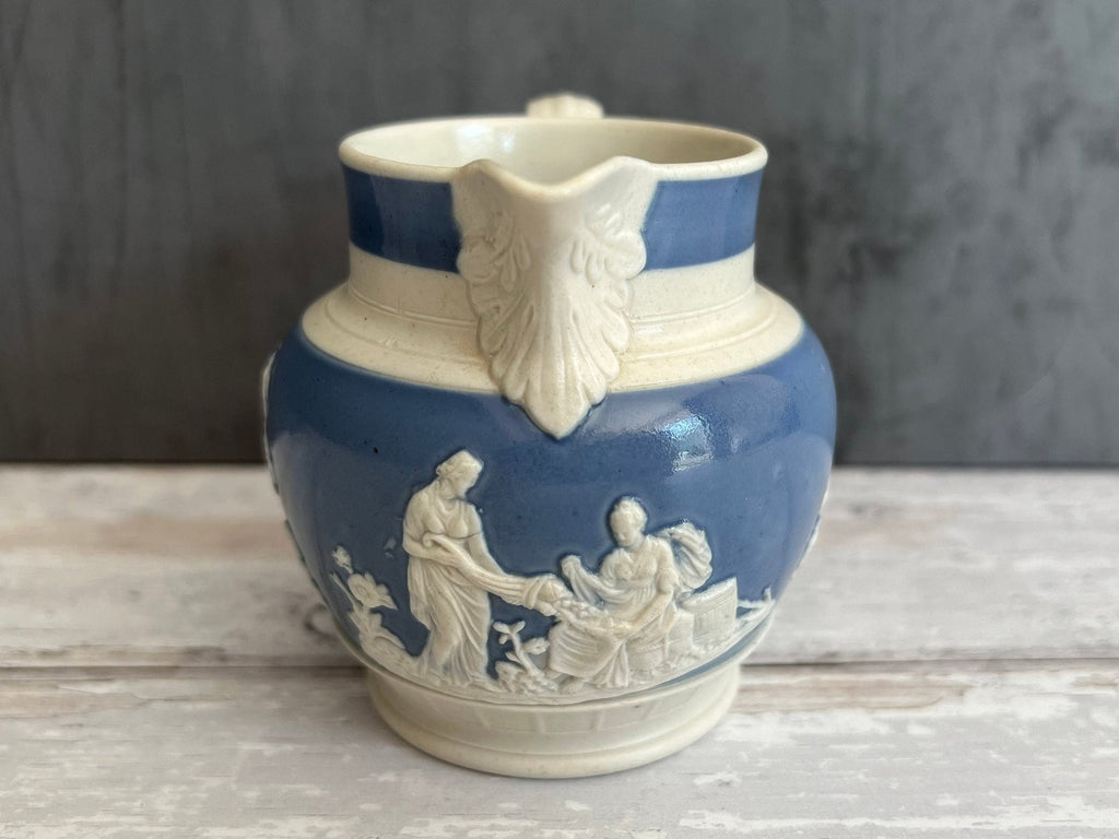 Antique Miniature Jug Chetham & Woolley Putto and Dogs Design Staffordshire England